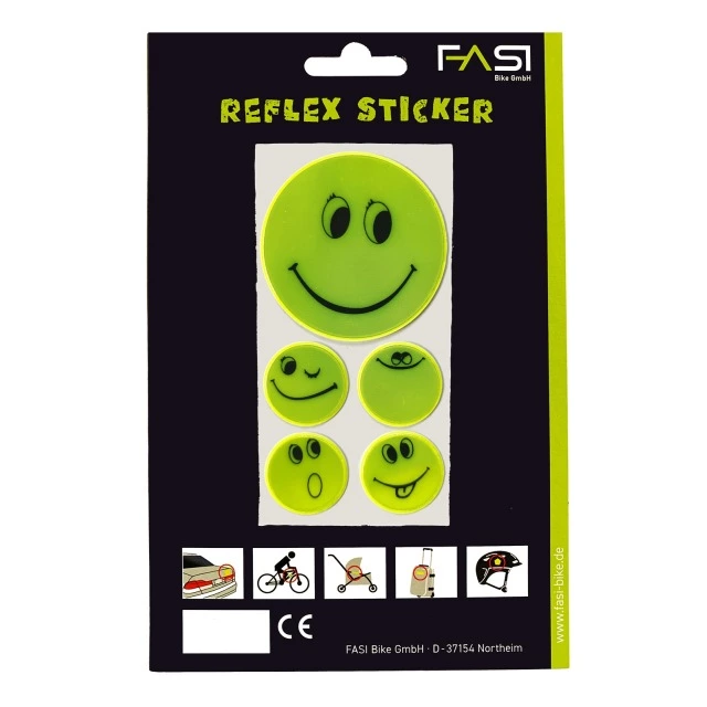 FASI Reflex-Sticker Smileys Gelb 3 FASI Reflex-Sticker Smileys Gelb